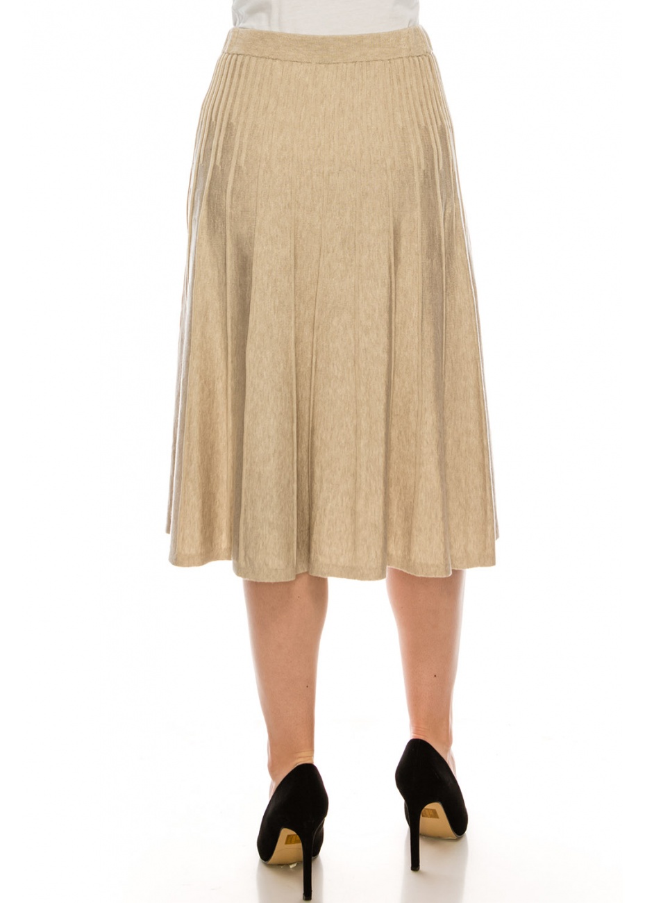 Small Pleated Oatmeal Skirt | Modest Women Clothing - YAL